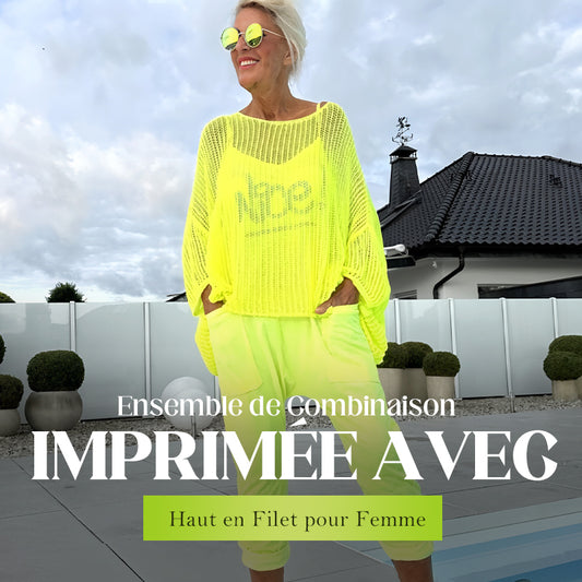 Combinaison + Smock creux à imprimé lettres pour femmes, tenue décontractée