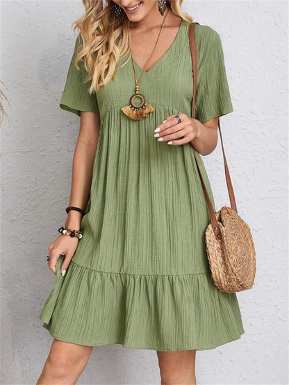 👚💃Robe fluide décontractée à nouer à la taille