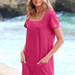 💕Promotion d'été 50% DE RÉDUCTION👗Robe décontractée à carreaux femme à manches courtes avec poches