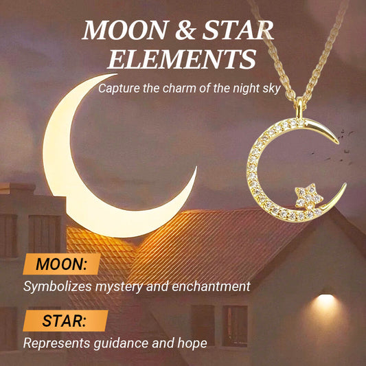 🏆 Last Day Special Price £9.99!🎁 BUY 1 GET 1 FREE! 🌙✨ Bright Night: Moon Star Necklace – Glow-in-the-Dark Elegance with Celestial Charm 💫🌌