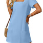 💕Promotion d'été 50% DE RÉDUCTION👗Robe décontractée à carreaux femme à manches courtes avec poches