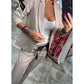 Ensemble 2 pièces veste et pantalon décontractés pour femme