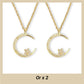 💕50% de réduction💕Collier Étincelant avec Pendentif d'Étoile et de Lune