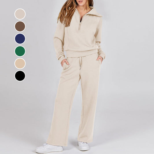 🌈 Décontracté avec fermeture éclair et manches longues 💨 Ensemble deux pièces haut ＆ pantalon