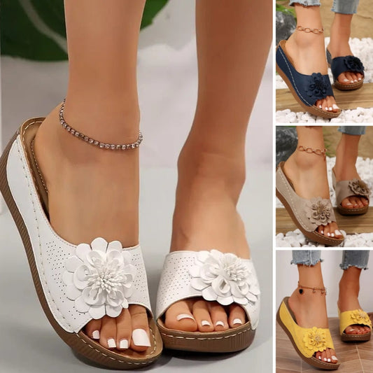 🔥2025 Nouvelle vente à moitié prix🔥🌸Sandales à enfiler Comfort Flower pour femmes