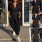 👗Remise de printemps 50%🔥Robe midi à col en V pour femme avec col