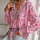🔥Vente à chaud - 50 % de réduction🔥Chemise à manches longues à col V imprimé pour femmes