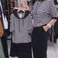 Ensemble pour femme : haut rayé et pantalon de couleur unie