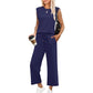🔥Nouveau ensemble 2 pièces pour femmes : haut sans manches et pantalon à jambes larges