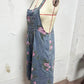 🌸 50 % de réduction🌸 Vintage Floral Printed Denim Jumpsuit