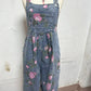 🌸 50 % de réduction🌸 Vintage Floral Printed Denim Jumpsuit