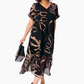 🌟Robe midi fluide avec décolleté en V(🔥50% de réduction)