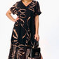 🌟Robe midi fluide avec décolleté en V(🔥50% de réduction)