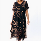 🌟Robe midi fluide avec décolleté en V(🔥50% de réduction)