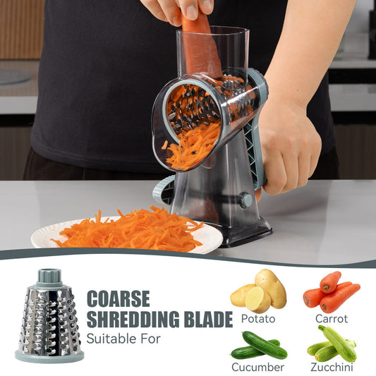 🧀50% DE RÉDUCTION ! 🔪Râpe à fromage et coupe-légumes rotatif 3 en 1🥒✨