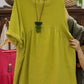 💃Robe décontractée ample à col rond et manches 3/4 pour femme, couleur unie, avec poches