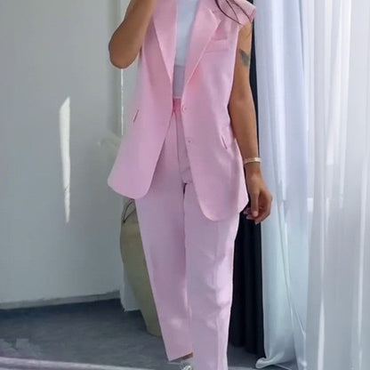 Ensemble de blazers sans manches pour femmes