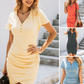 🔥Élégance sans effort💃Mini-robe portefeuille froncée décontractée pour femme