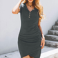 🔥Élégance sans effort💃Mini-robe portefeuille froncée décontractée pour femme