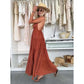🔥Nouvelle vente à chaud❤️‍🔥Robe maxi dos nu avec décolleté profond en V pour femme