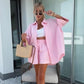 Ensemble 2 pièces chemise à manches courtes et short taille haute de couleur unie vibrante