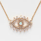 Livraison gratuite-Collier CZ Oeil du Mal avec centre en opale