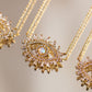 Livraison gratuite-Collier CZ Oeil du Mal avec centre en opale