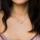 Livraison gratuite-Collier CZ Oeil du Mal avec centre en opale