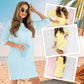 Robe col rond à manches 3/4 et poches