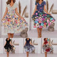 🎁 Hot Sale 49% OFF 🔥Women's Flowy V-Neck Printed Dress