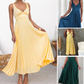 ⏳Offre spéciale limitée dans le temps⏰Sexy Open-Back Halter Pleated Dress