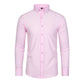 Chemise extensible soyeuse, infroissable et de couleur unie pour homme