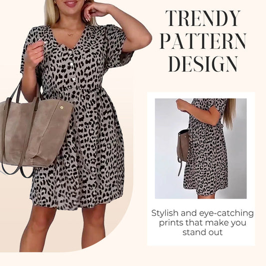 🔥Last Day Promotion 50% OFF💖Women's Casual V-Neck Short Sleeve Dress