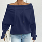 ✨Sweat-shirt à épaules dénudées pour femme avec col à cordon🔥