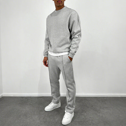 🔥Décontracté et élégant✨Ensemble 2 pièces pour homme composé d'un haut uni et d'un pantalon de jogging taille haute