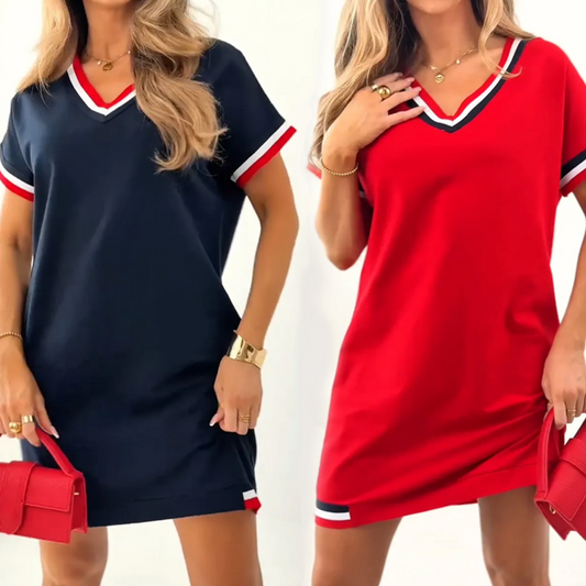 ⏳Spécial à durée limitée⏰Robe mi-longue à col en V et à👗