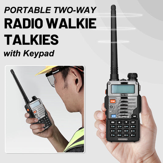 📱Portable Two-Way Radio Walkie Talkies with Keypad