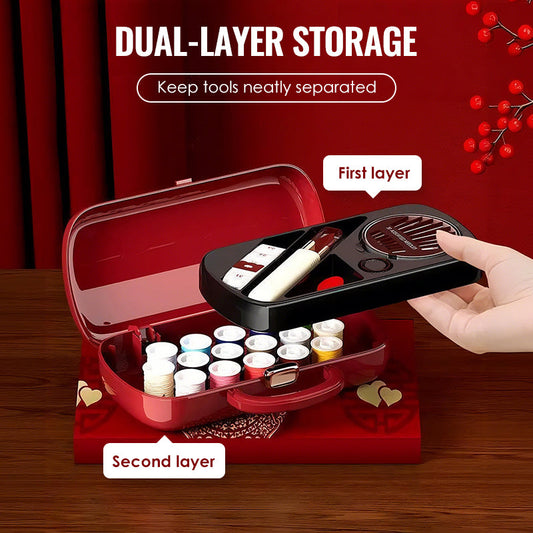 🧶Portable Dual-Layer Sewing Kit with Handle