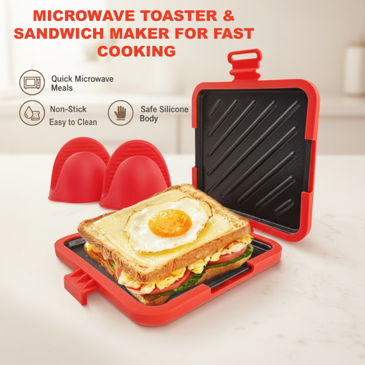 Microwave Toaster & Sandwich Maker For Fast Cooking